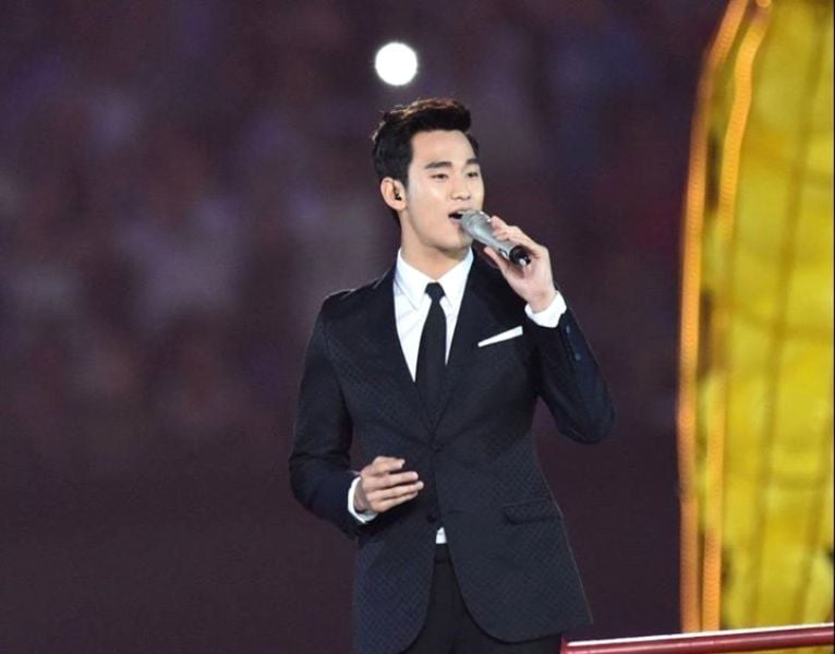 Kim Soo-hyun, while performing at the 2014 Summer Youth Olympic Games held in Nanjing, China
