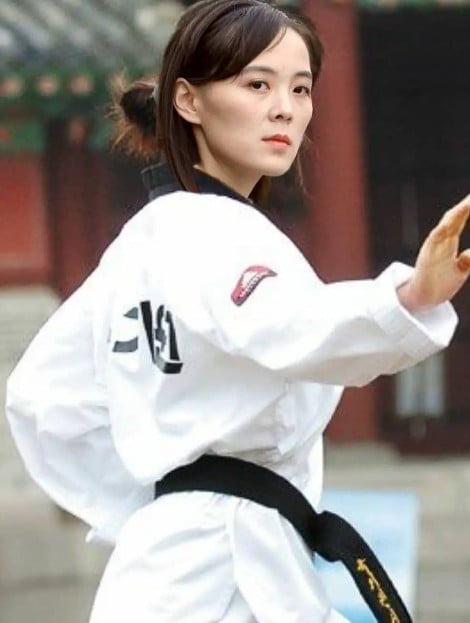 Kim Yo Jong while practising karate