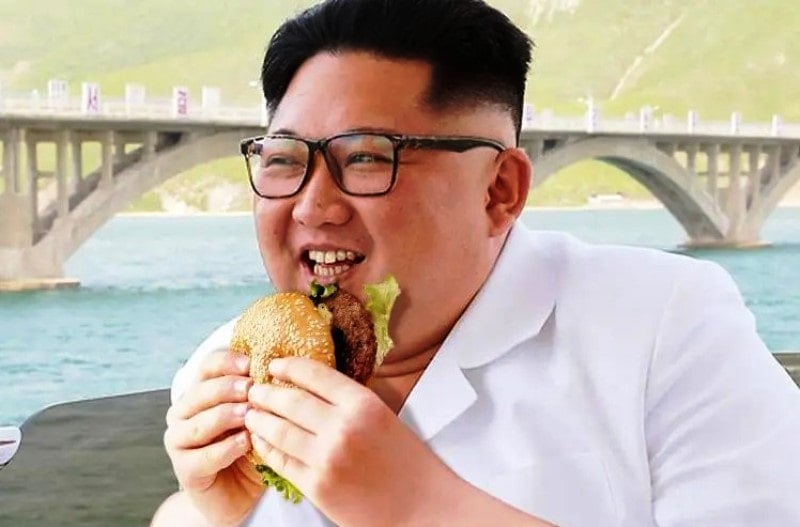 Kim enjoying a McDonald