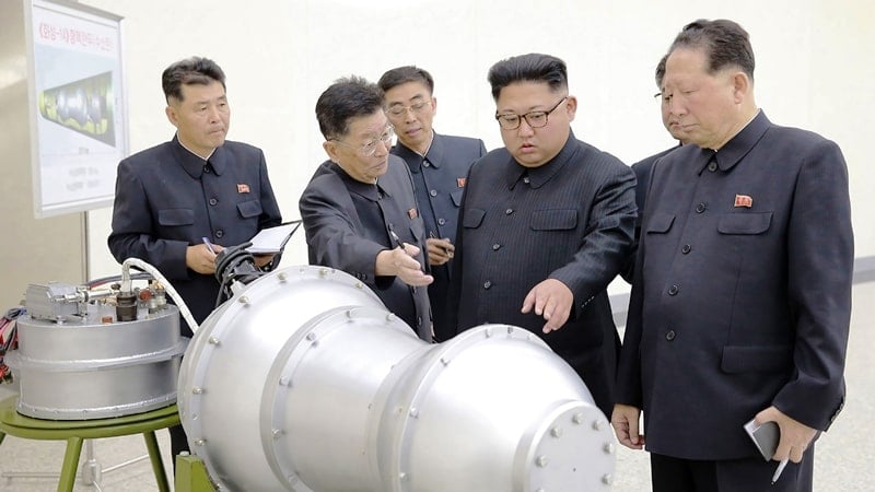 Kim inspecting what experts claim to be a capsule that carries the Hydrogen bomb