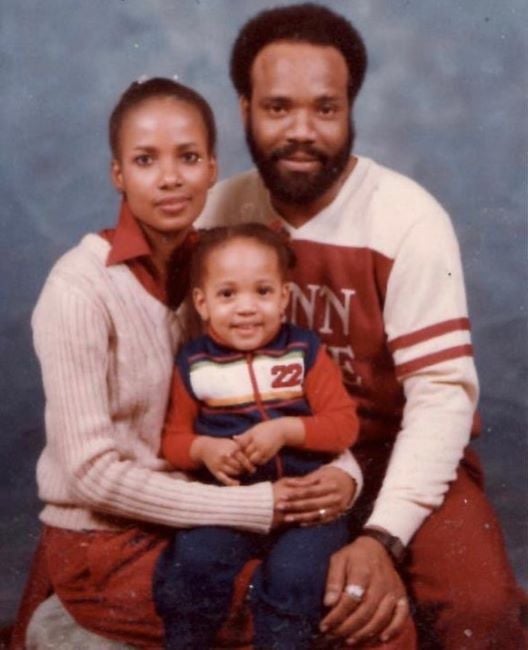Kimberley Martin during her childhood with her parents