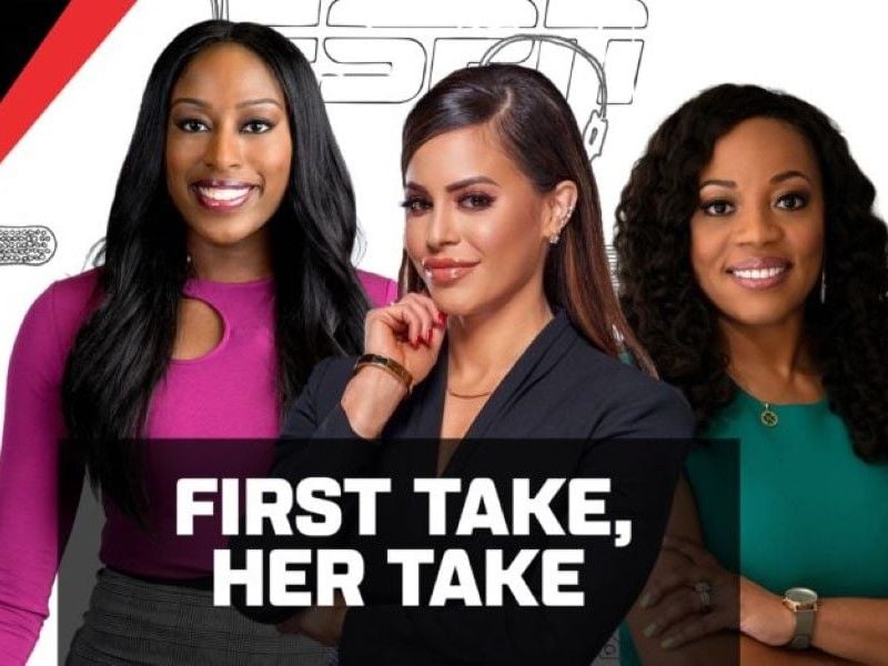 Kimberley Martin on the poster of First Take Her Take show