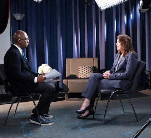 Kimberly Cheatle during a media interview