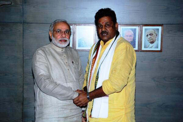 Kirti Azad with PM Narendra Modi