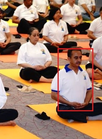 Kirti Vardhan Singh while practising yoga