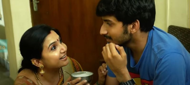 Kishen Das in a still from the short film Meet our Mummies alongside his mother