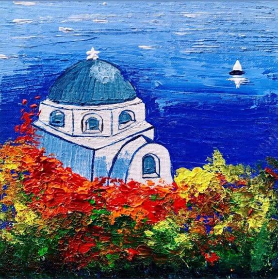 Knife painting made by Lekha Gupta