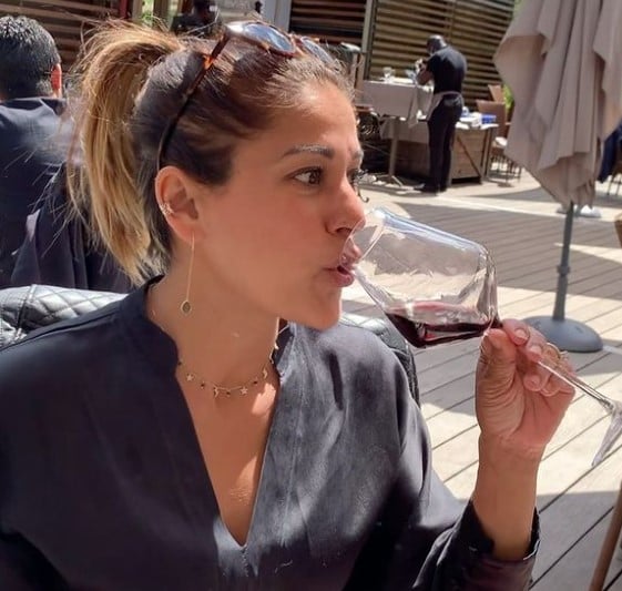 Koel Purie while enjoying wine