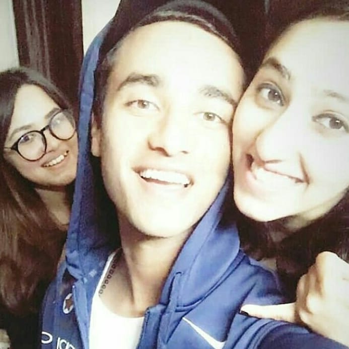 Komal Sharma with her brother, Abhishek Sharma, and sister, Sania Sharma (left to right) after Abhishek