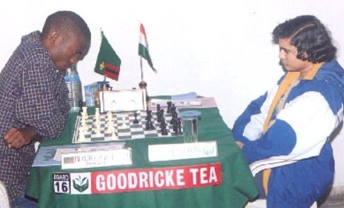 Koneru Humpy (right) playing Zambia