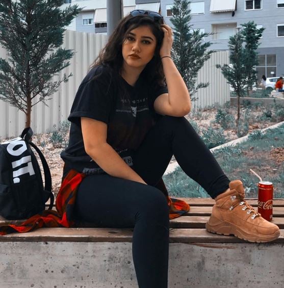 Krisa Caushi when she was studying in college