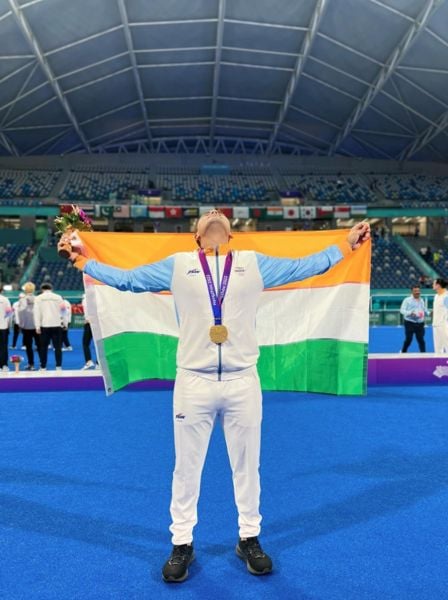 Krishan Bahadur Pathak after winning the Asian Games 2023 in Hangzhou, China