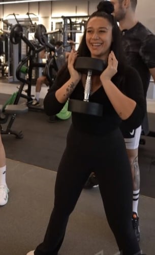 Krishna Shroff while working out at a gym