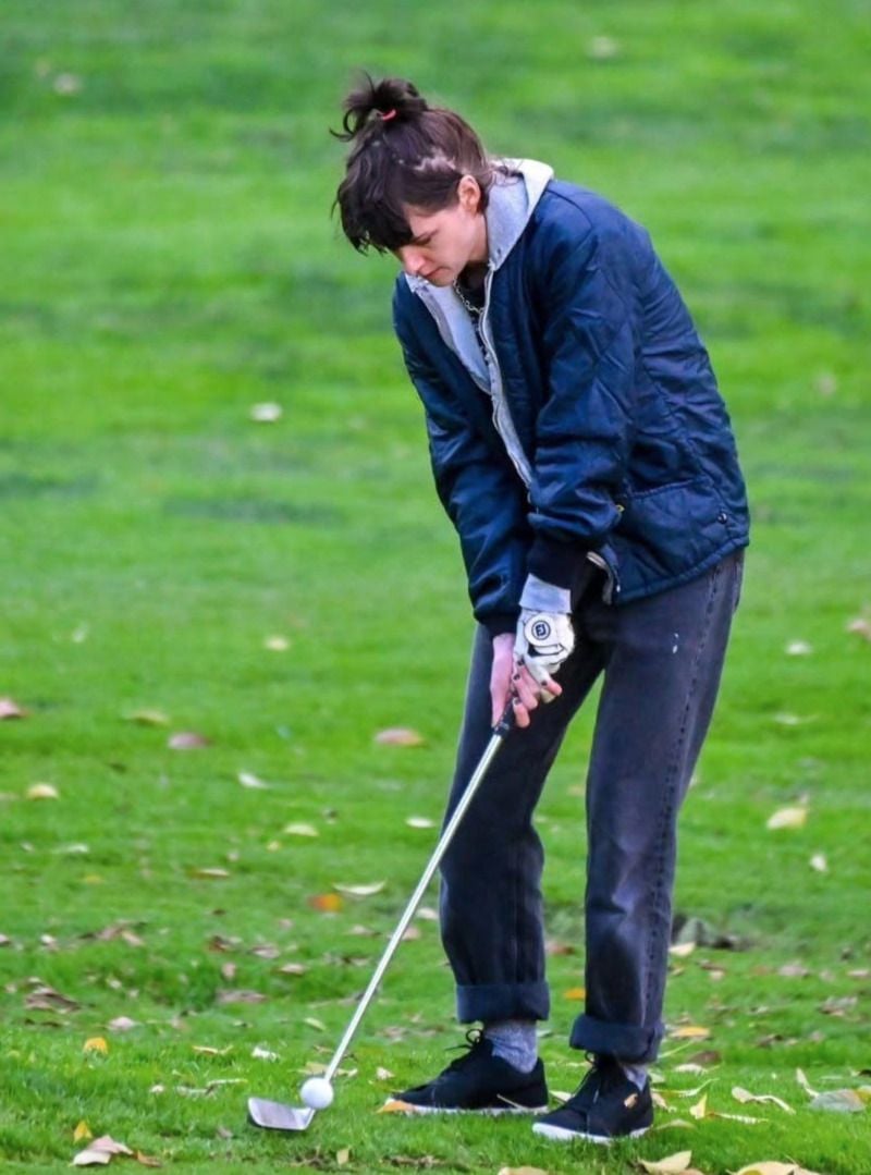 Kristen Stewart while playing golf