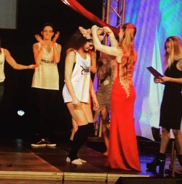 Kristie Kirilova while receiving the 2nd Prize in Semi-Pro Category at Pole Art Bulgaria (2017)