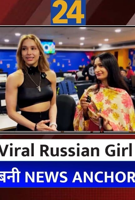 Kristina Kumar during an interview on Indian news channel News24