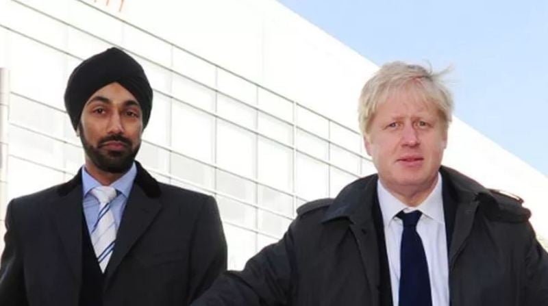 Kulveer Ranger and Boris Johnson