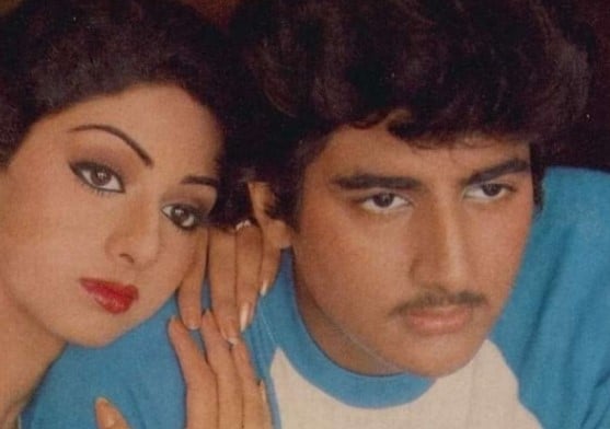 Kunal Goswami with Sridevi in a still from the film Kalakaar