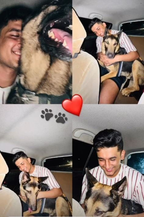 Kunal Singh Rathore with his pet dog Rio