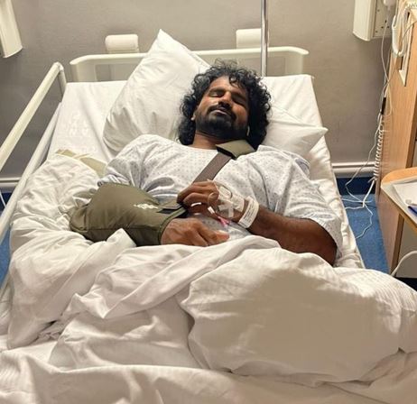 Kusal Perera after his shoulder surgery