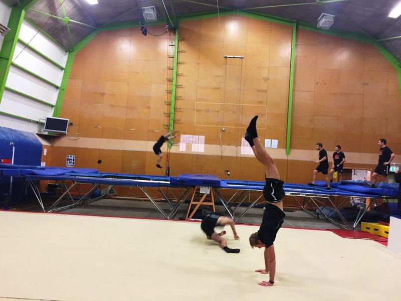 Kyle Jamieson doing gymnastics