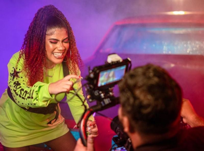 La Toxi Costeña in a still from one of her song shoots in Colombia