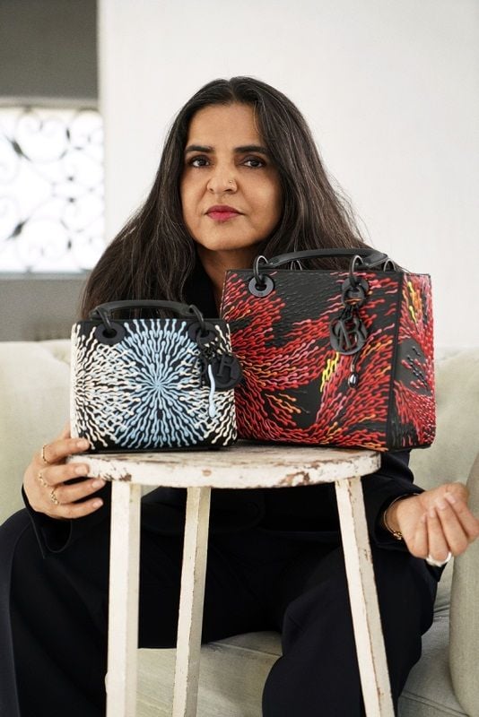 Lady Dior bags designed by Bharti Kher
