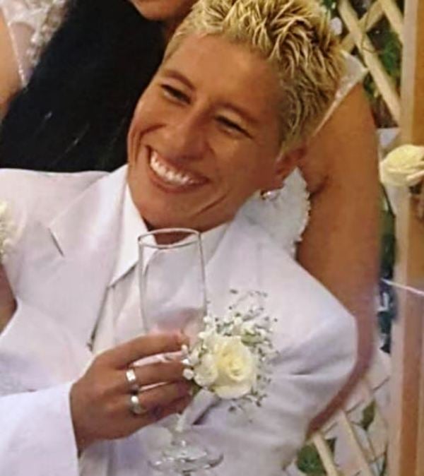 Lady Tabares while having wine