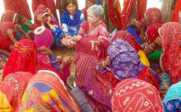 Laila Tyabji educating craftswomen of India