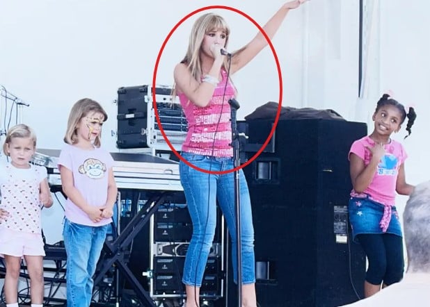 Lainey Wilson while performing as a Hannah Montana impersonator for a birthday party