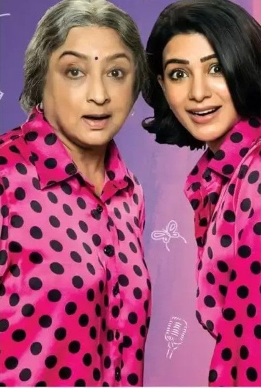 Lakshmi and Samantha Ruth Prabhu in a still from Oh! Baby (2019)