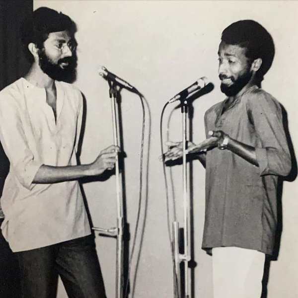 Lal (left) and Siddique (right) performing as a mimicry artist