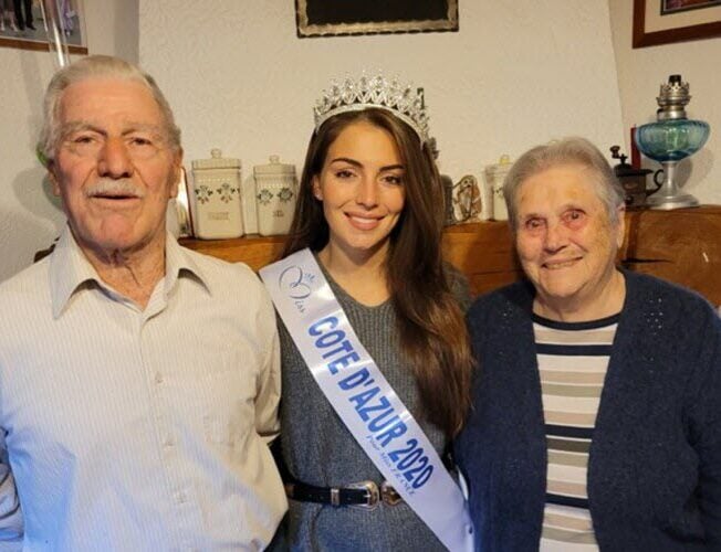Lara with her grandparents
