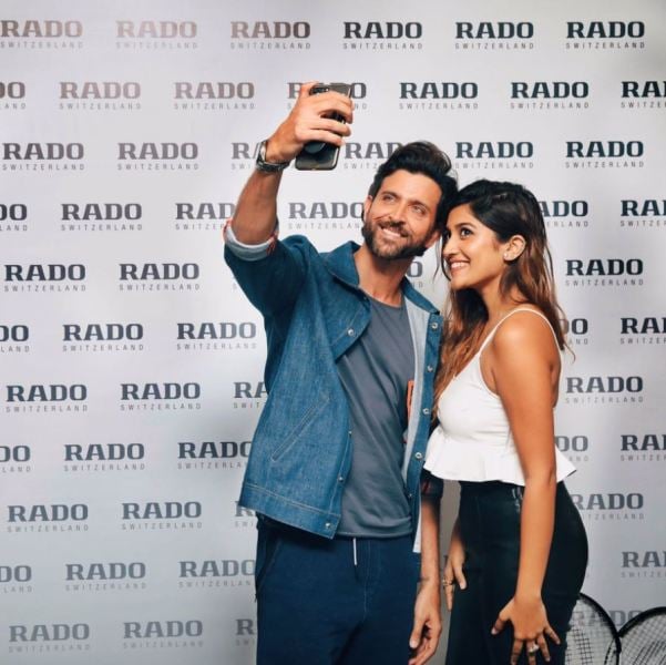 Larissa while launching a Rado product with Hritik Roshan