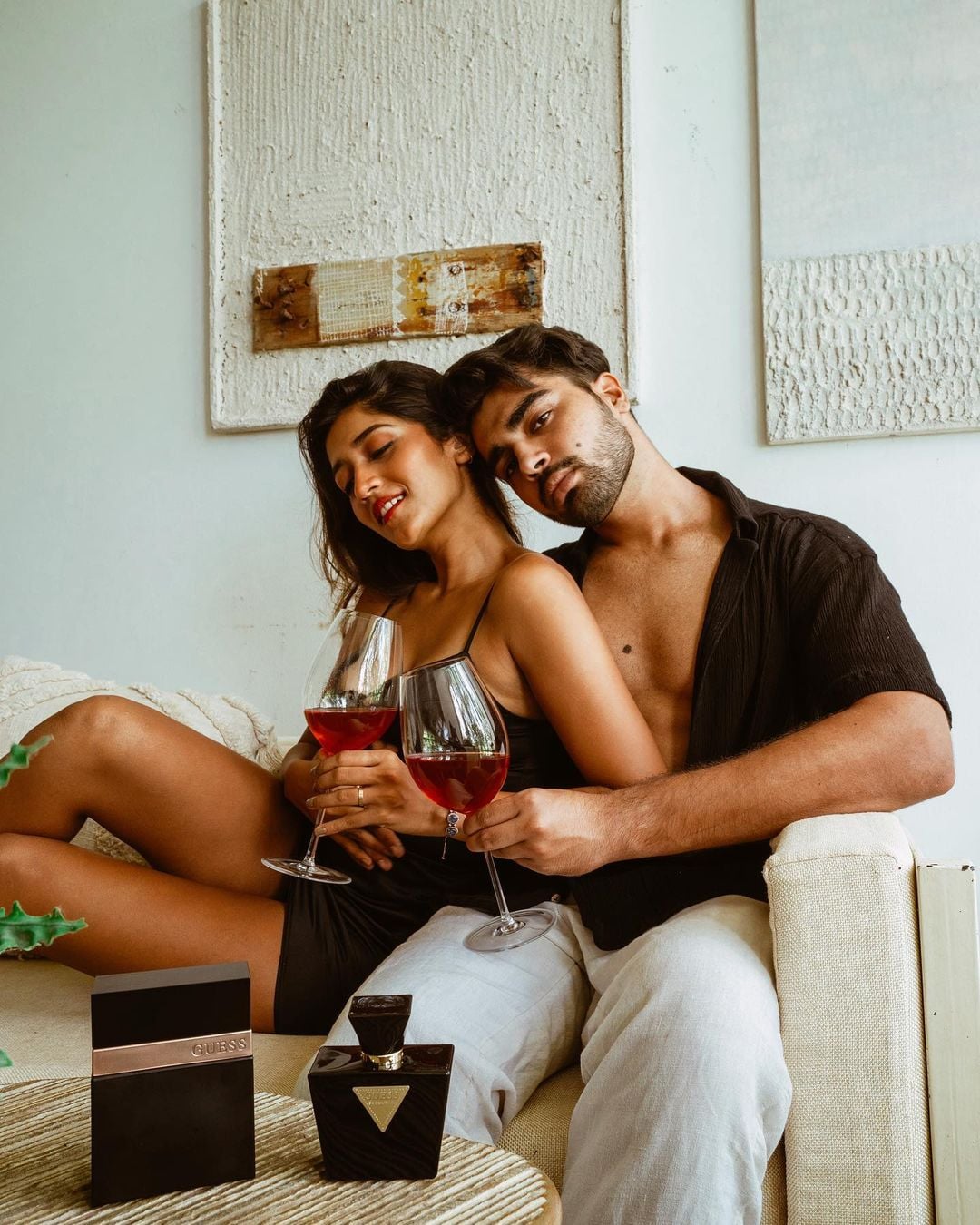 Larissa with a glass of alcohol