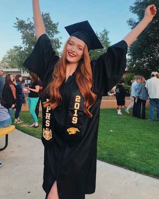 Larsen Thompson after completing her high school graduation