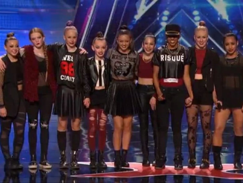 Larsen Thompson with her dance group in a still from America