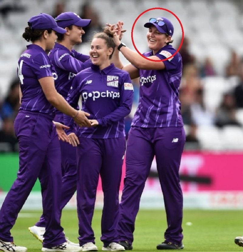 Laura Harris as a part of Northern Superchargers for the 2021 season of The Hundred