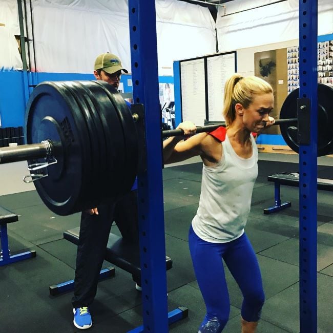 Laura Sanko working out at the gym