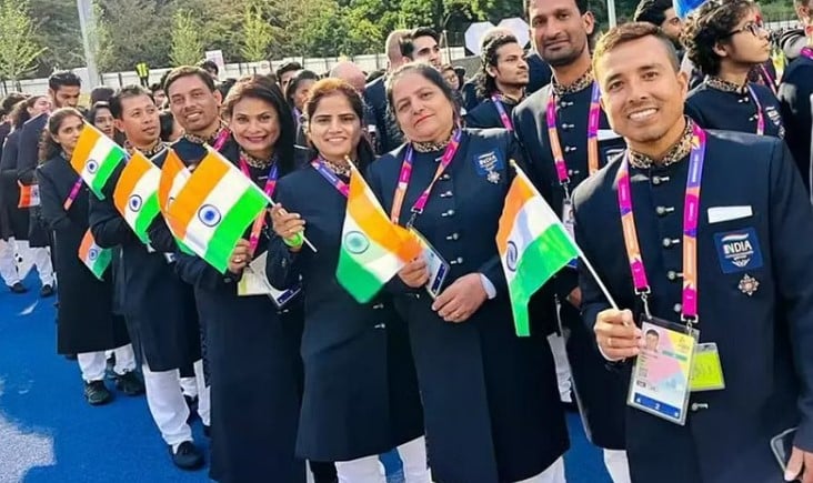 Lawn Bowl team after reaching the semifinals of CWG 2022