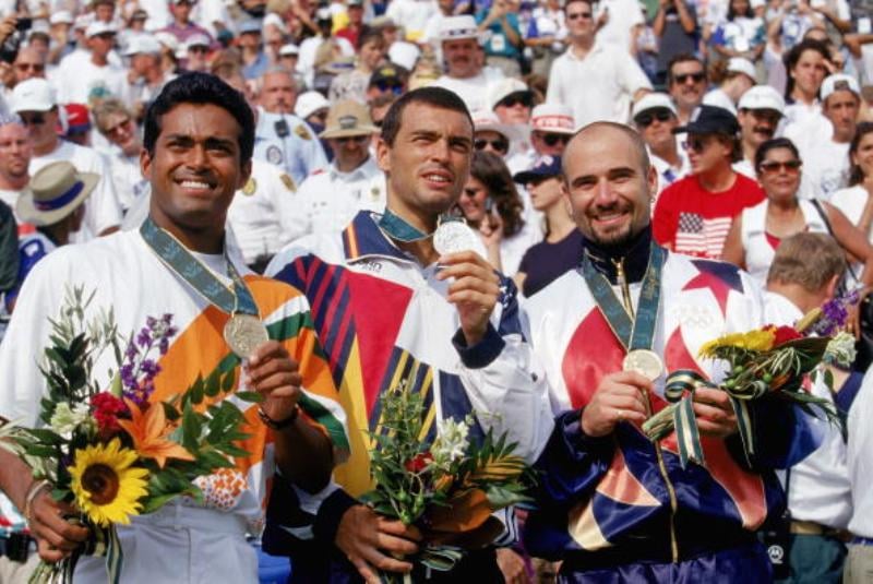 Leander Paes with his Bronze Medal at Atlanta Olympics 1996