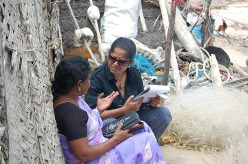 Leena Manimekalai on the sets of shooting