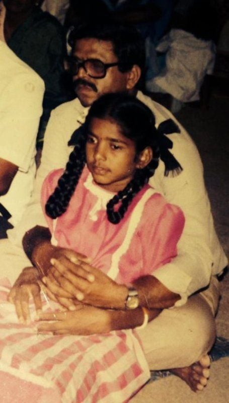 Leena Manimekalai with her father as a child