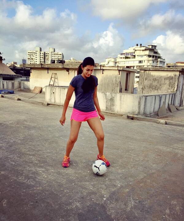 Leeza Mangaldas playing football in her free time