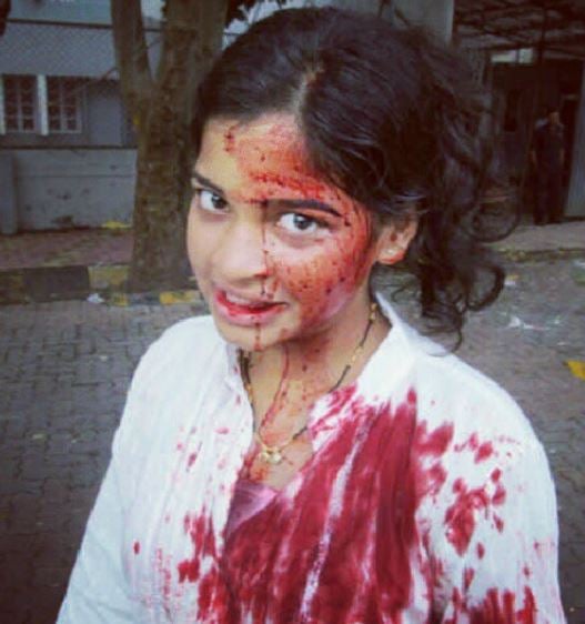 Lekha Jambaulikar dressed up for her role in a hort film in college