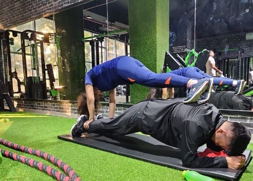 Lekha Jambaulikar during her workout session