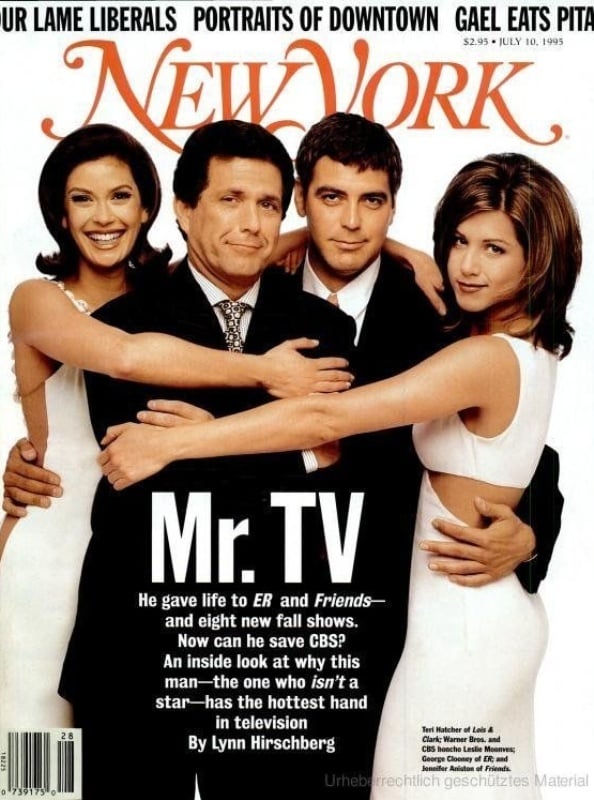 Leslie Moonves (second from left) along with various actors on the cover of the New York magazine