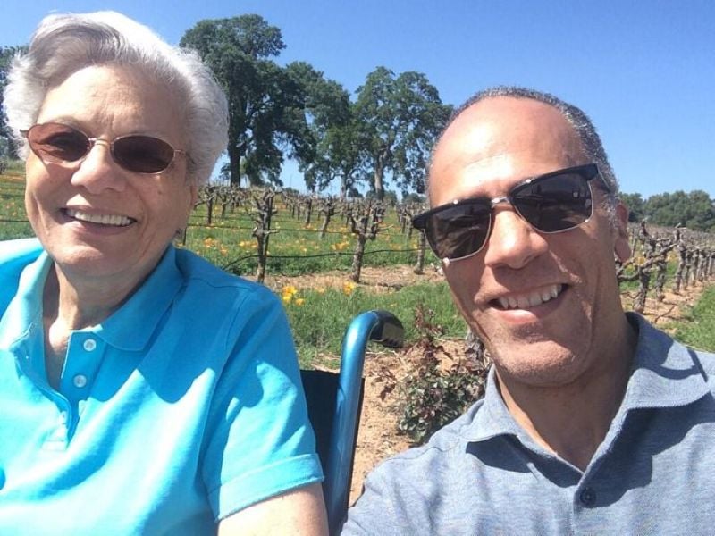 Lester Holt and his mother