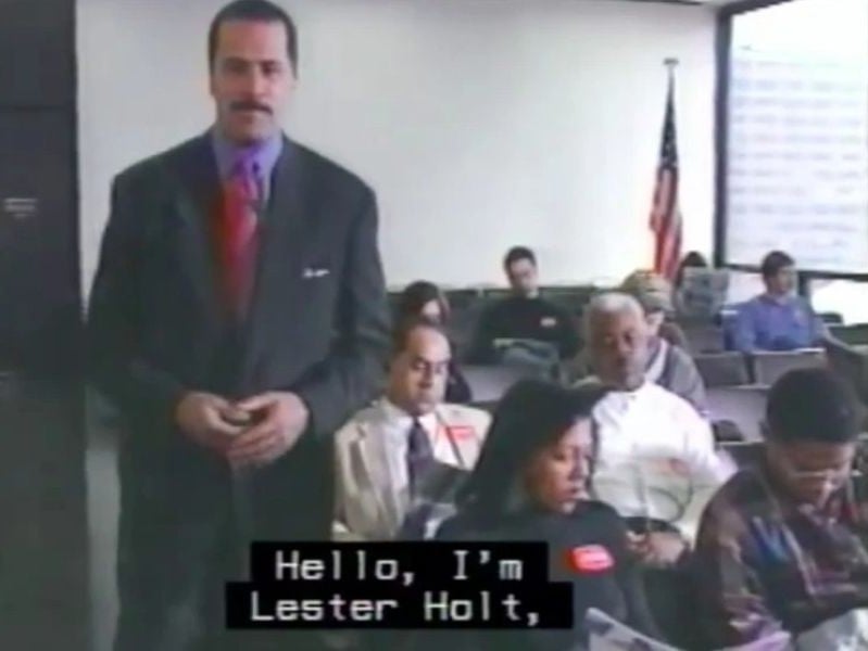 Lester Holt in a still from his juror instruction video