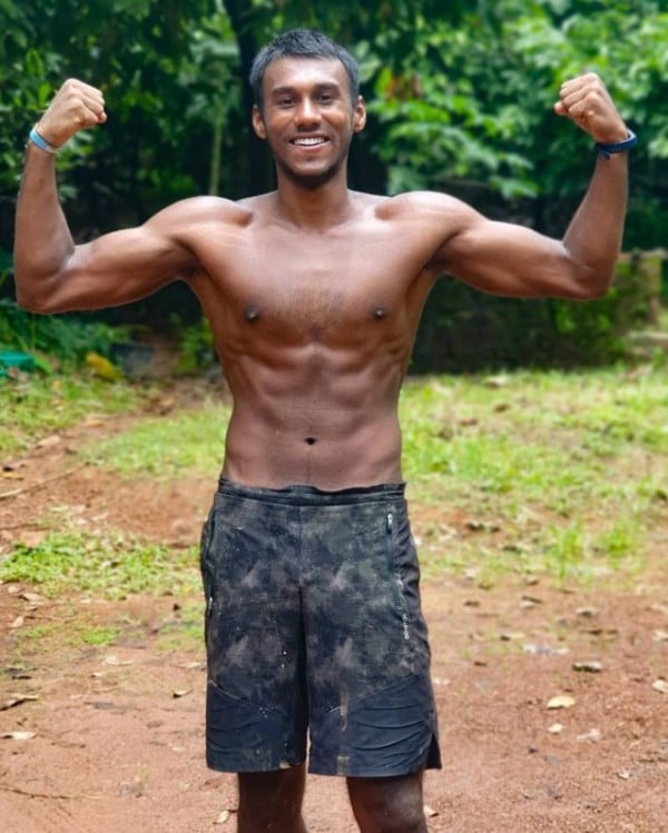 Likith Selvaraj during a visit to a jungle